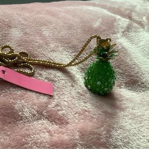 Full Pineapple Pendant Necklace Green rhinestones